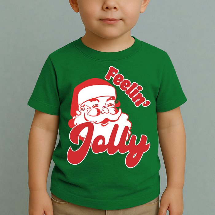 Feelin Jolly Santa Claus Christmas Holiday Toddler T-Shirt