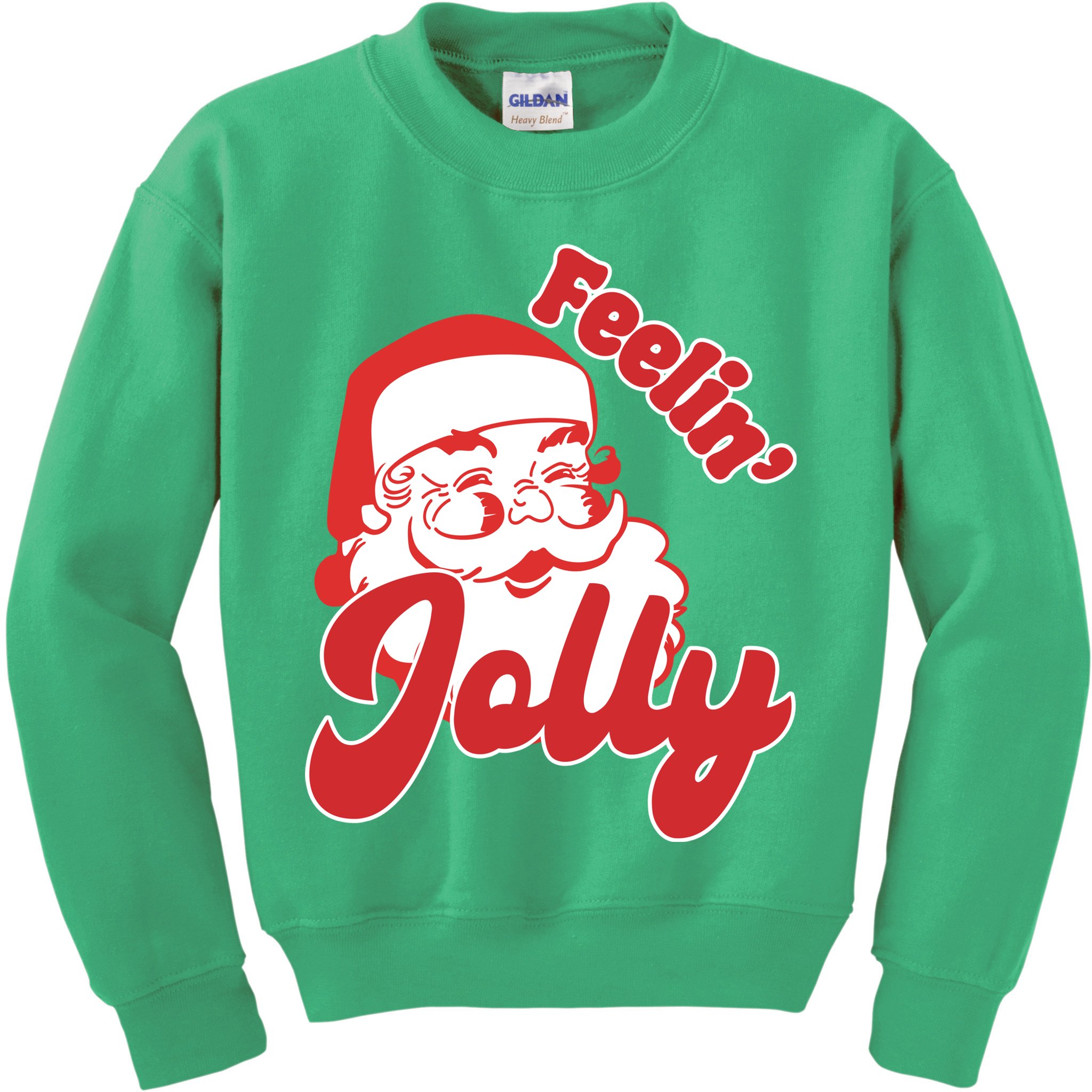 Feelin Jolly Santa Claus Christmas Holiday Kids Sweatshirt