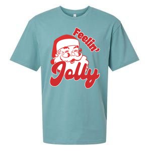 Feelin Jolly Santa Claus Christmas Holiday Sueded Cloud Jersey T-Shirt