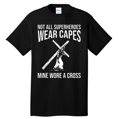 Funny Jesus Superhero Design Jesus Christ Cross Tall T-Shirt