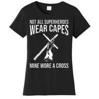 Funny Jesus Superhero Design Jesus Christ Cross Women's T-Shirt