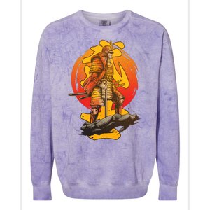 Firey Japanese Samurai Warrior Colorblast Crewneck Sweatshirt