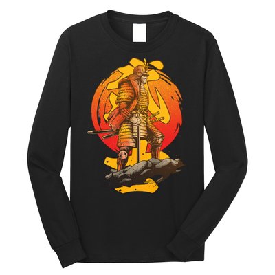Firey Japanese Samurai Warrior Long Sleeve Shirt