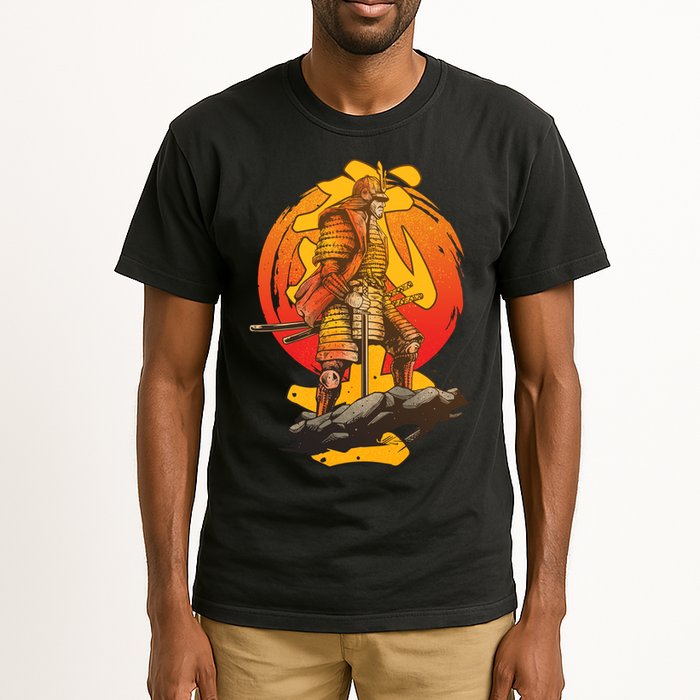 Firey Japanese Samurai Warrior Tall T-Shirt