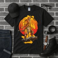 Firey Japanese Samurai Warrior Tall T-Shirt