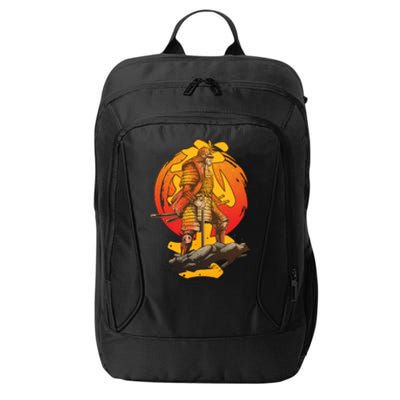 Firey Japanese Samurai Warrior City Backpack