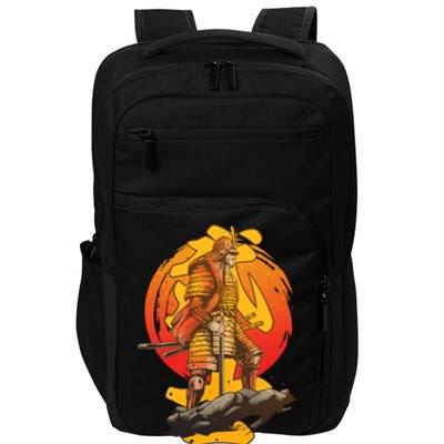 Firey Japanese Samurai Warrior Impact Tech Backpack