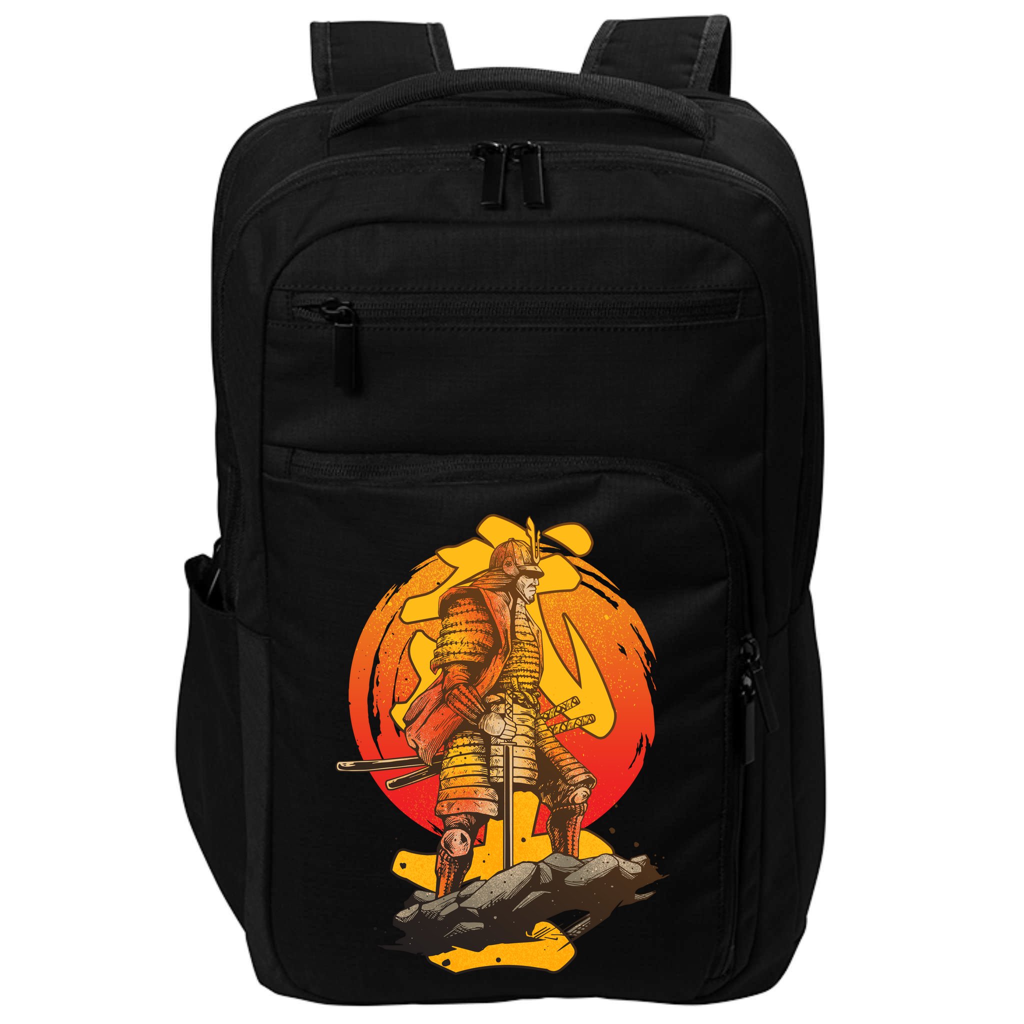 Firey Japanese Samurai Warrior Impact Tech Backpack