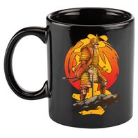 Firey Japanese Samurai Warrior 11oz C Handle Ceramic Mug