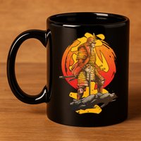 Firey Japanese Samurai Warrior 11oz C Handle Ceramic Mug