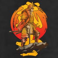 Firey Japanese Samurai Warrior 11oz C Handle Ceramic Mug