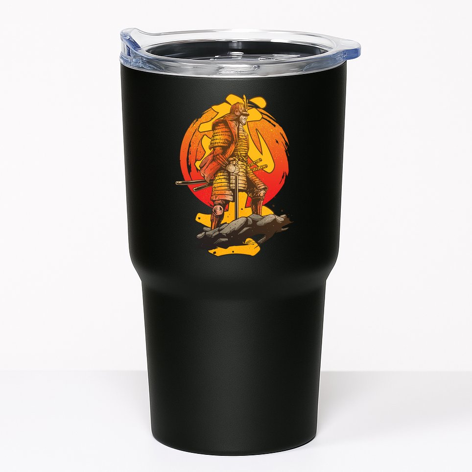 Firey Japanese Samurai Warrior Tumbler