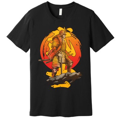 Firey Japanese Samurai Warrior Premium T-Shirt