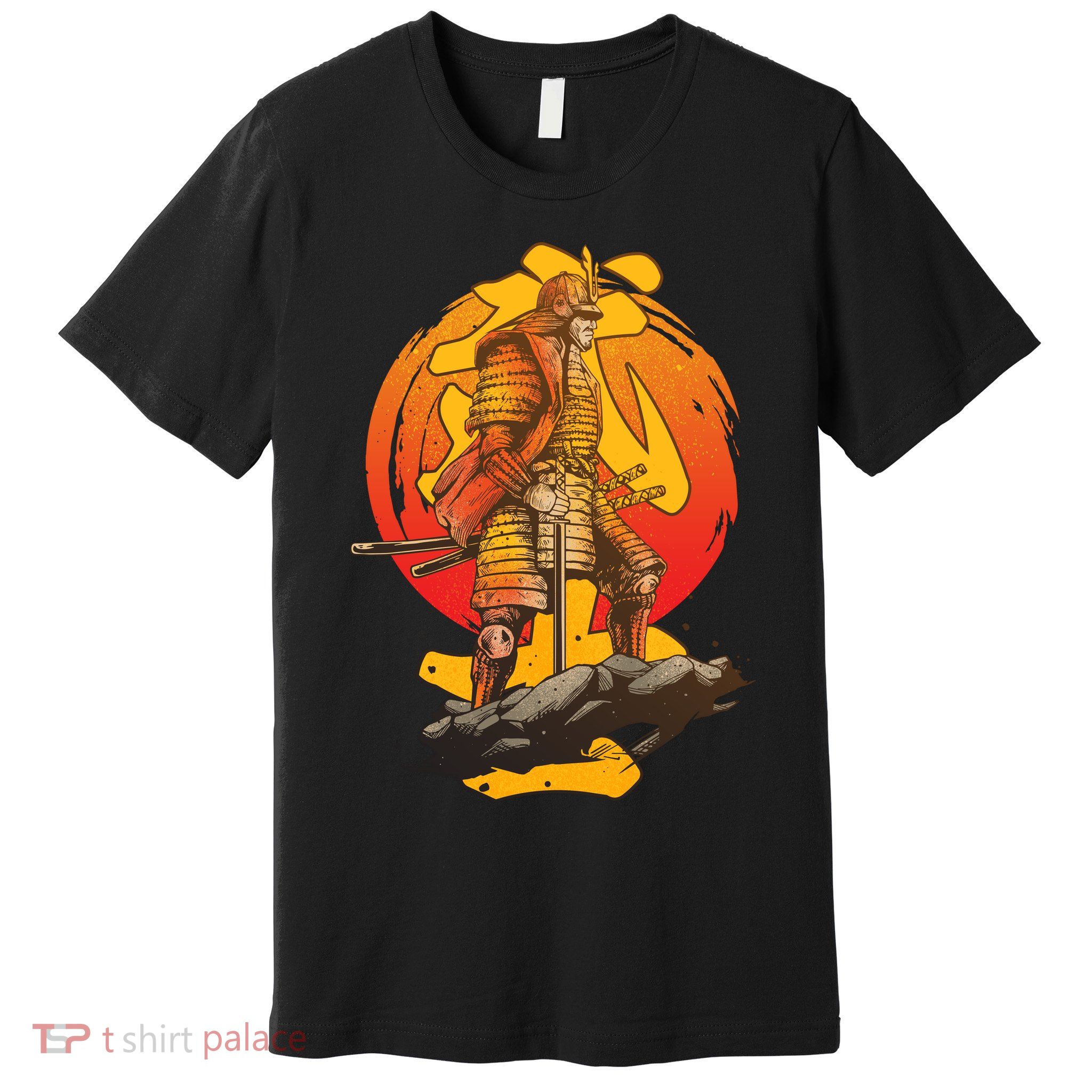 Firey Japanese Samurai Warrior Premium T-Shirt