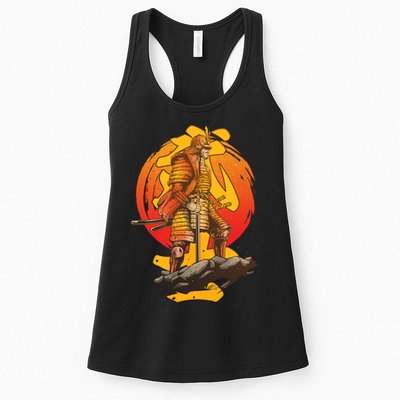 Firey Japanese Samurai Warrior Womens Tank Top