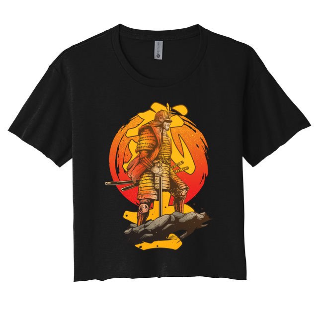 Firey Japanese Samurai Warrior Crop Top
