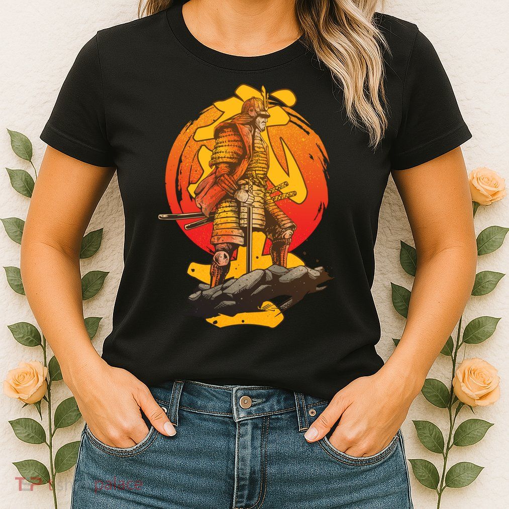 Firey Japanese Samurai Warrior Womens T-Shirt