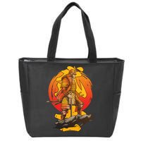 Firey Japanese Samurai Warrior Zip Tote Bag