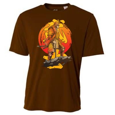 Firey Japanese Samurai Warrior Cooling Performance Crew T-Shirt