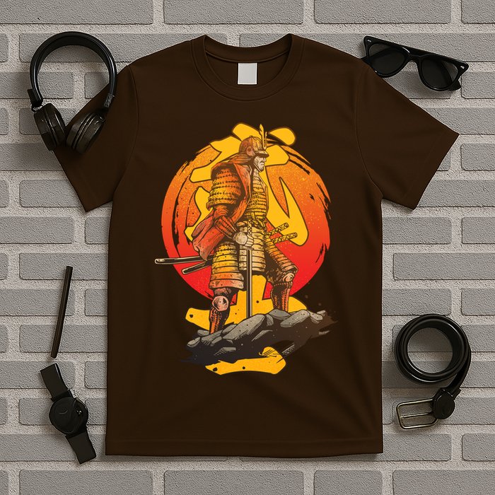Firey Japanese Samurai Warrior T-Shirt