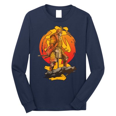 Firey Japanese Samurai Warrior Long Sleeve Shirt