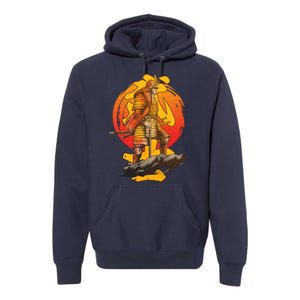 Firey Japanese Samurai Warrior Premium Hoodie