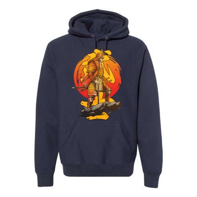 Firey Japanese Samurai Warrior Premium Hoodie