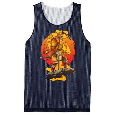 Firey Japanese Samurai Warrior Mesh Reversible Basketball Jersey Tank