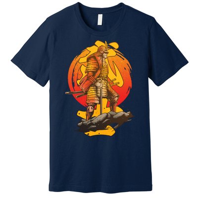 Firey Japanese Samurai Warrior Premium T-Shirt