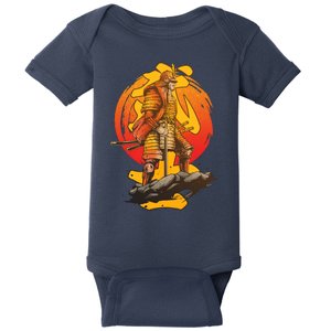 Firey Japanese Samurai Warrior Baby Bodysuit