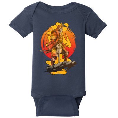 Firey Japanese Samurai Warrior Baby Bodysuit