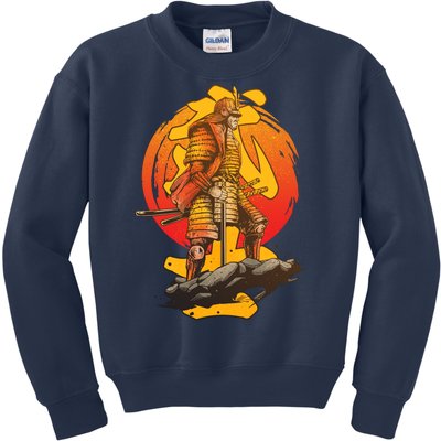 Firey Japanese Samurai Warrior Kids Sweatshirt