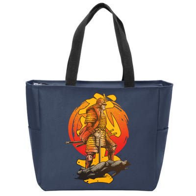 Firey Japanese Samurai Warrior Zip Tote Bag