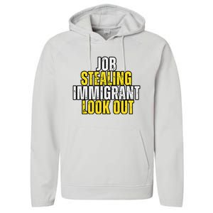 Funny Job Stealing Immigrant Look Out Trump Debate Activist Performance Fleece Hoodie