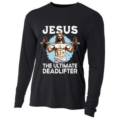 Funny Jesus The Ultimate Deadlifter Funny Christian Gym Meaningful Gift Cooling Performance Long Sleeve Crew