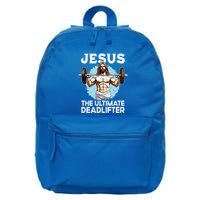 Funny Jesus The Ultimate Deadlifter Funny Christian Gym Meaningful Gift 16 in Basic Backpack