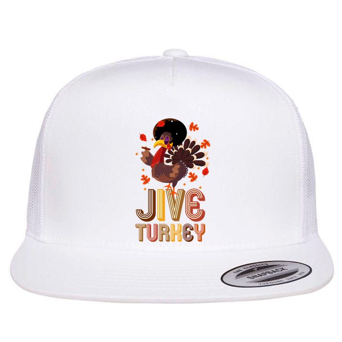 Funny Jive Turkey Thanksgiving Holiday Festive Turkey Flat Bill Trucker Hat