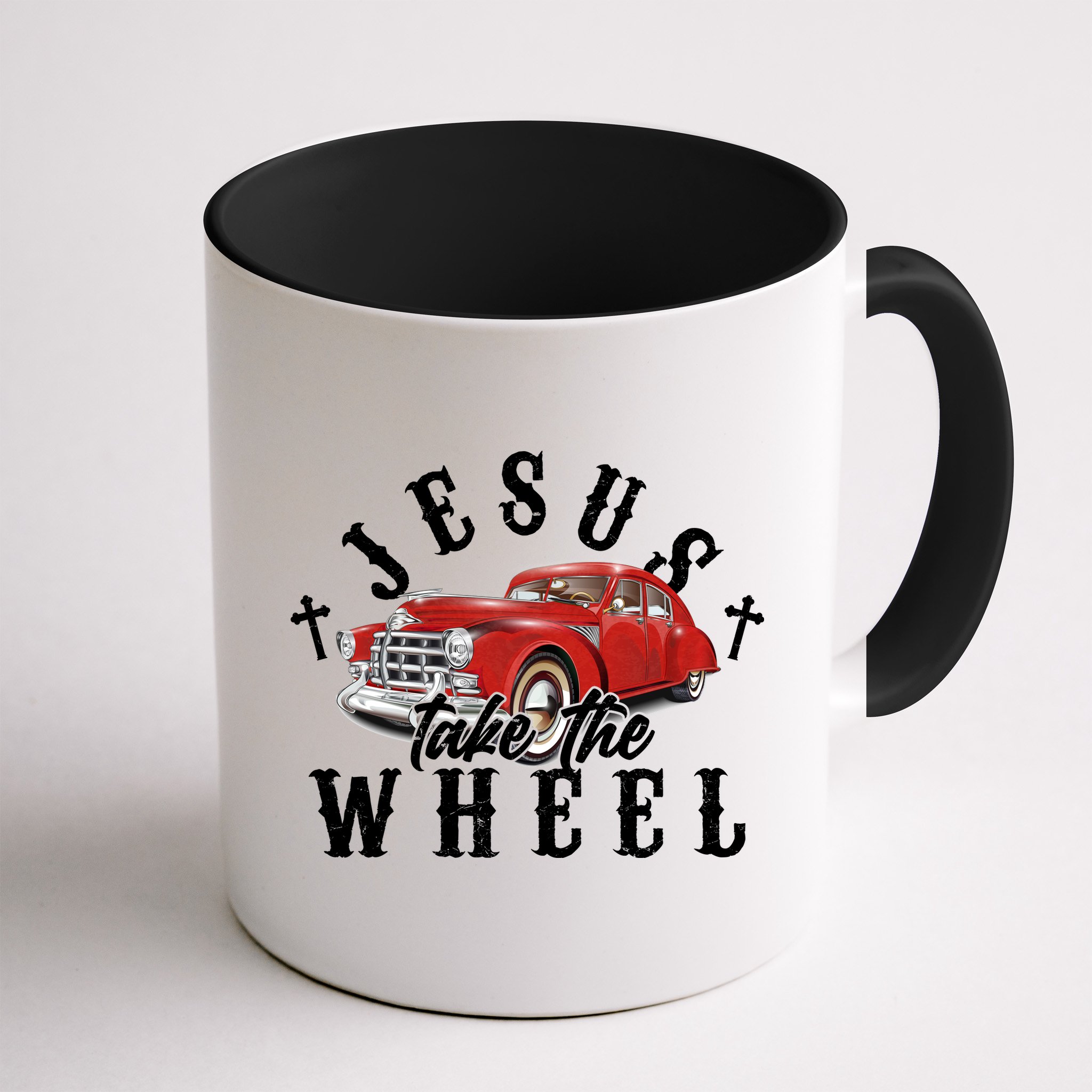 Funny Jesus Take The Wheel Classic Hot Rod Car Mug