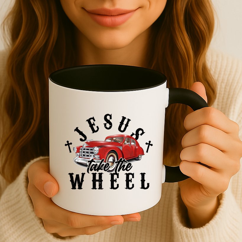 Funny Jesus Take The Wheel Classic Hot Rod Car Mug