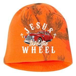 Funny Jesus Take The Wheel Classic Hot Rod Car Kati - Camo Knit Beanie