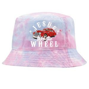 Funny Jesus Take The Wheel Classic Hot Rod Car Tie-Dyed Bucket Hat