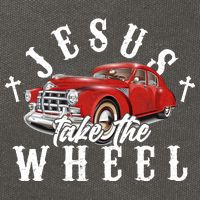 Funny Jesus Take The Wheel Classic Hot Rod Car Cotton Canvas Backpack