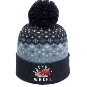 Funny Jesus Take The Wheel Classic Hot Rod Car The Baniff Cuffed Pom Beanie