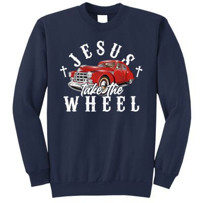 Funny Jesus Take The Wheel Classic Hot Rod Car Sweatshirt