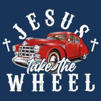 Funny Jesus Take The Wheel Classic Hot Rod Car Button