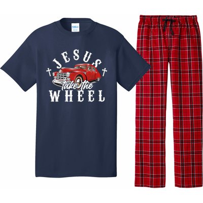 Funny Jesus Take The Wheel Classic Hot Rod Car Pajama Set