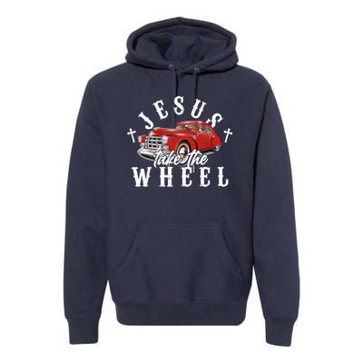 Funny Jesus Take The Wheel Classic Hot Rod Car Premium Hoodie