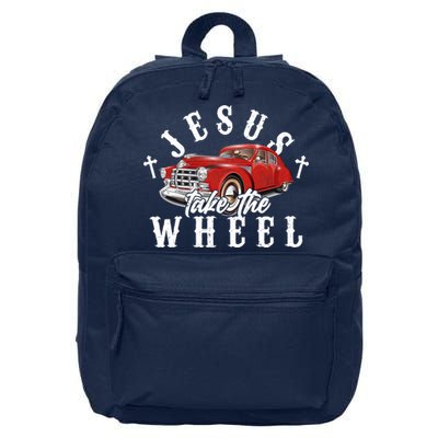 Funny Jesus Take The Wheel Classic Hot Rod Car 16 in Basic Backpack