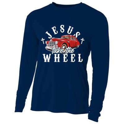 Funny Jesus Take The Wheel Classic Hot Rod Car Cooling Performance Long Sleeve Crew