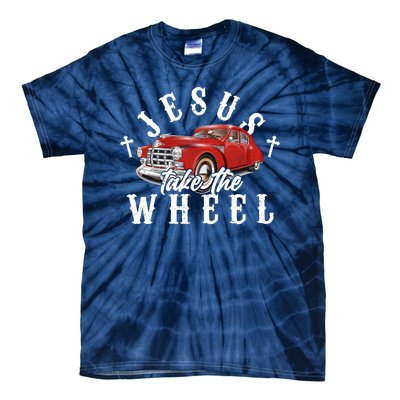 Funny Jesus Take The Wheel Classic Hot Rod Car Tie-Dye T-Shirt